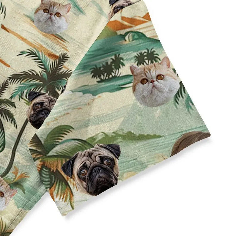 Custom Photo Dog Hawaiian Shirt, Dog Dad Hawaiian Aloha Shirt