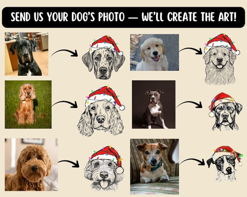Custom Santa Paws Christmas Dog Sweatshirt - Personalized Dog Festive Santa Hat Graphic Crewneck