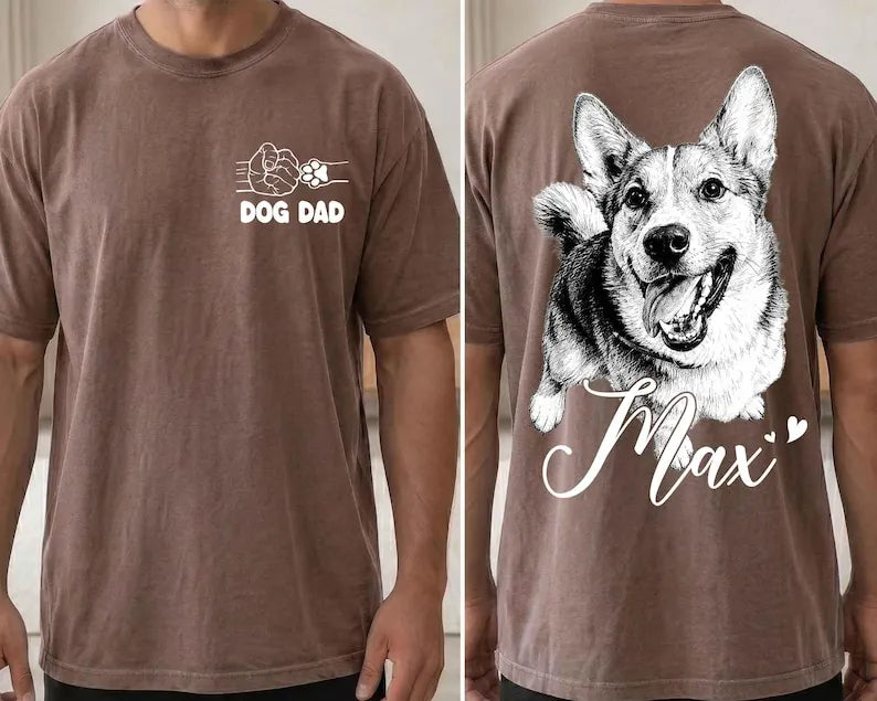 Personalized Dog Dad Shirt with Pet Photo Name, Father's Day Shirt For Dog Dad