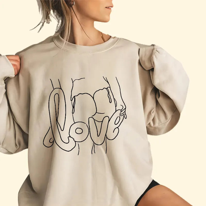 Add Your Spicy Photo Custom Line Embroidery Hoodie