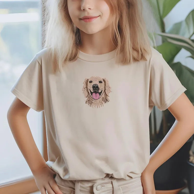 Custom Embroidered Pet Sweatshirt for Kids, Dog Embroidery, Personalized Kids Sweatshirt- Colorful Design