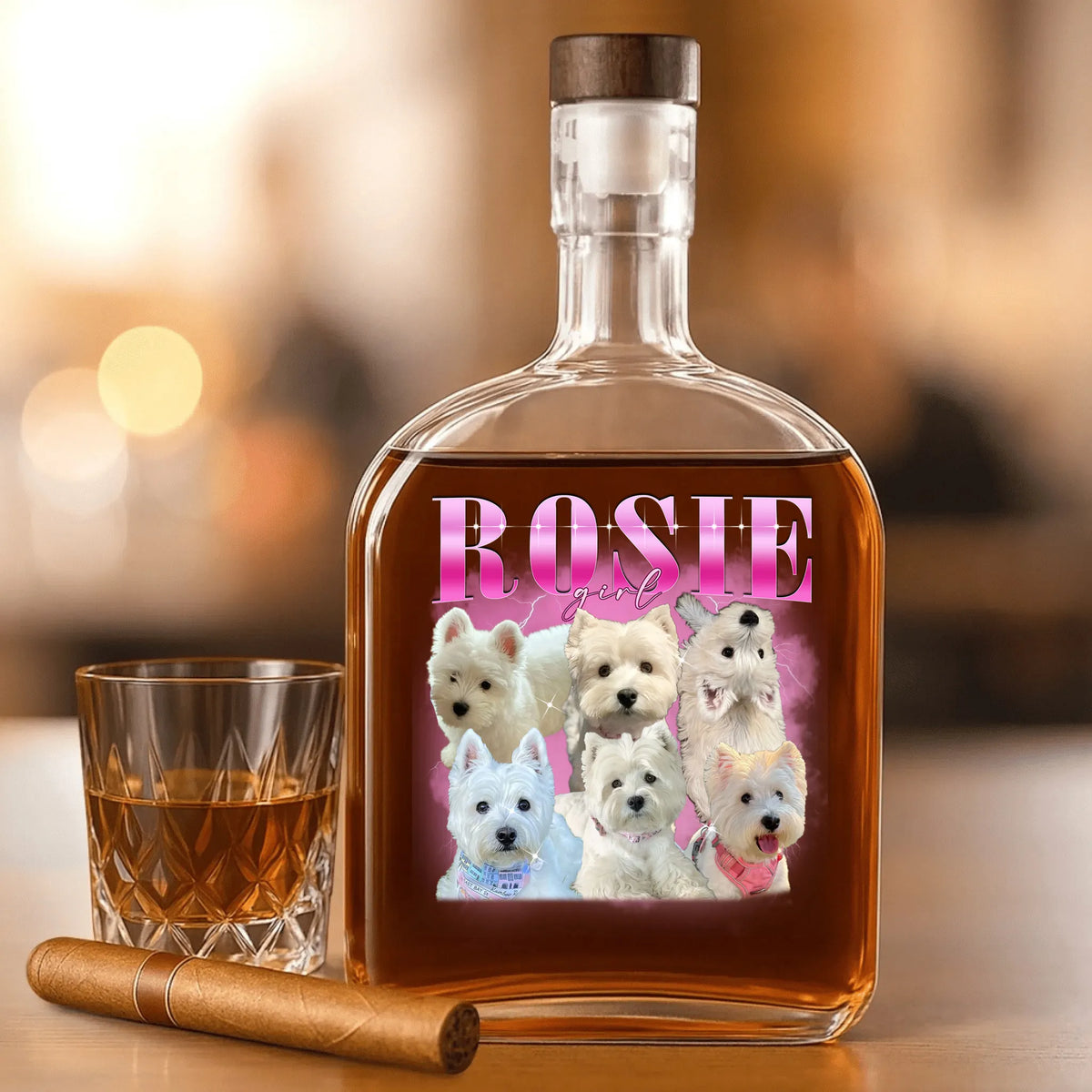 PetFiestas® Custom Cat Dog Pet Vintage Whiskey Bottles