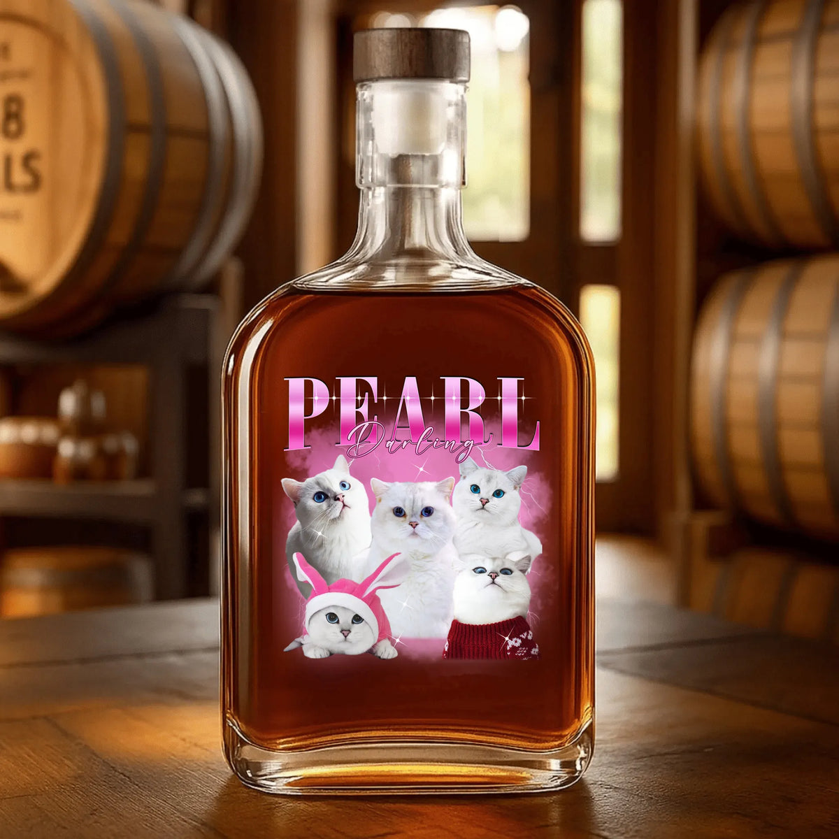 PetFiestas® Custom Cat Dog Pet Vintage Whiskey Bottles