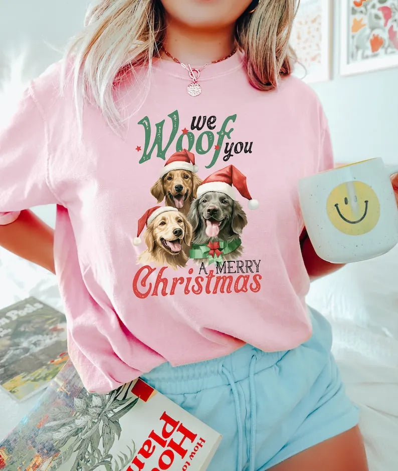 We Woof You A Merry Christmas Sweatshirt Custom Pet Photo Christmas Tee Sweatshirt Hoodie