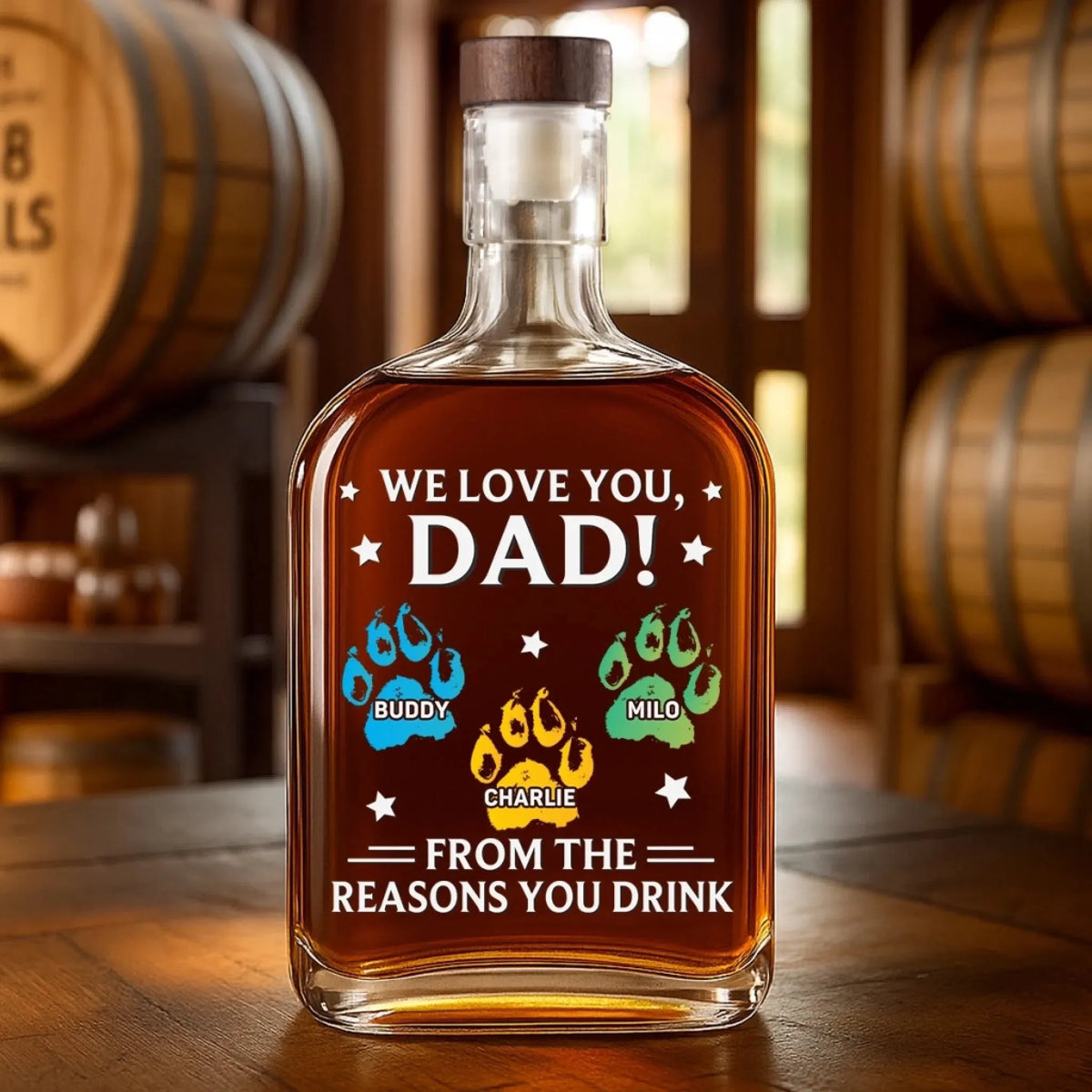 You're Our Favorite Hooman - Dog & Cat Personalized Whiskey Bottle
