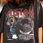 Custom Dog Face Shirt, Bootleg Dog Graphic Tee, Dog Portrait Washed Shirt