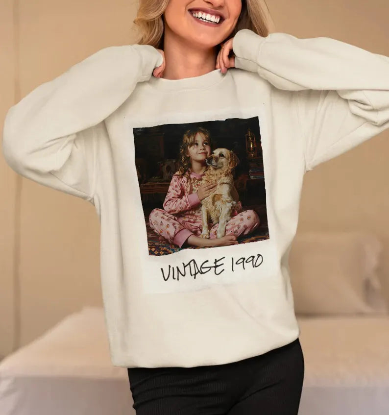 Unisex Custom Vintage Photo And Year Shirt Hoodie Sweatshirt
