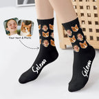 Custom Face Socks from Photo - Personalized Cat Dog Socks with Face