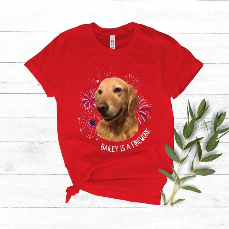Custom Pet Fourth of July Shirt, Custom Pet Photo 4th of July Tee Sweatshirt Hoodie