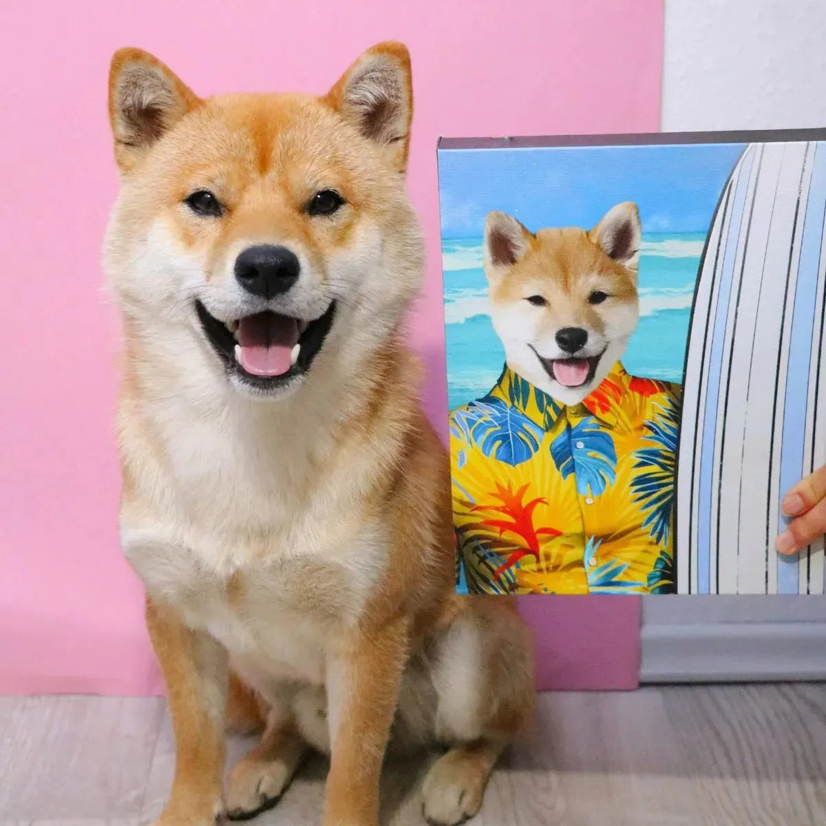 The Surfer - Custom Pet Portrait Canvas Frame