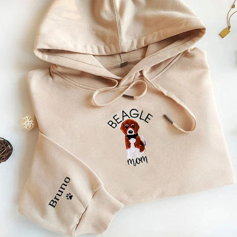 Custom Pet Portrait Embroidered T-shirt  Sweatshirt Hoodie- Colorful Design