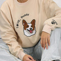 Custom Embroidered Pet Sweatshirt, Dog Face Embroidered Sweatshirt From Photo Hoodie T-shirt- Colorful Design