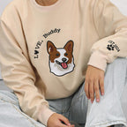 Custom Embroidered Pet Sweatshirt, Dog Face Embroidered Sweatshirt From Photo Hoodie T-shirt- Colorful Design