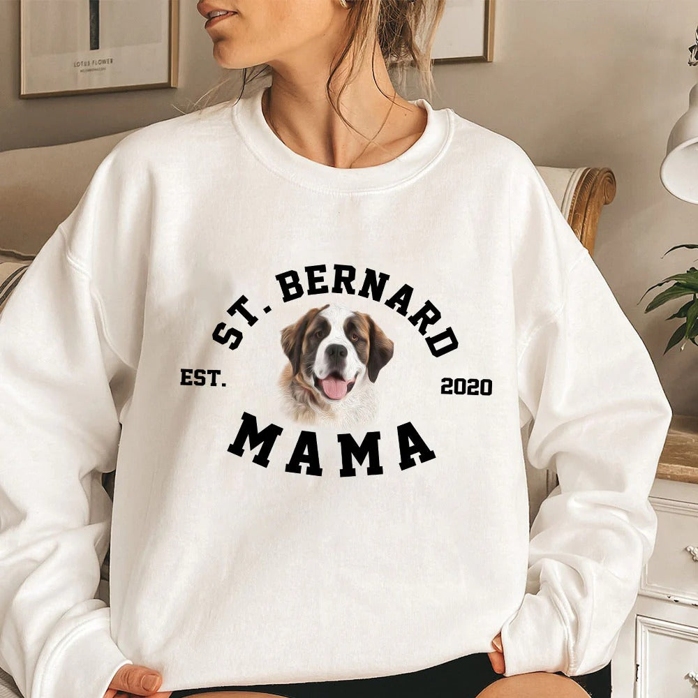 Custom Dog Mama Hoodie T-shirt Sweatshirt Hoodie with Photo Printed