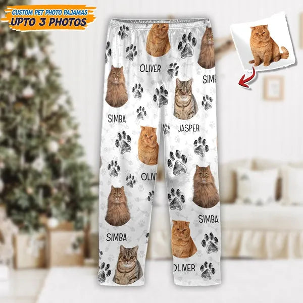 Custom Photo Dog Cat Paw For Dog Cat Lover Pajamas Set