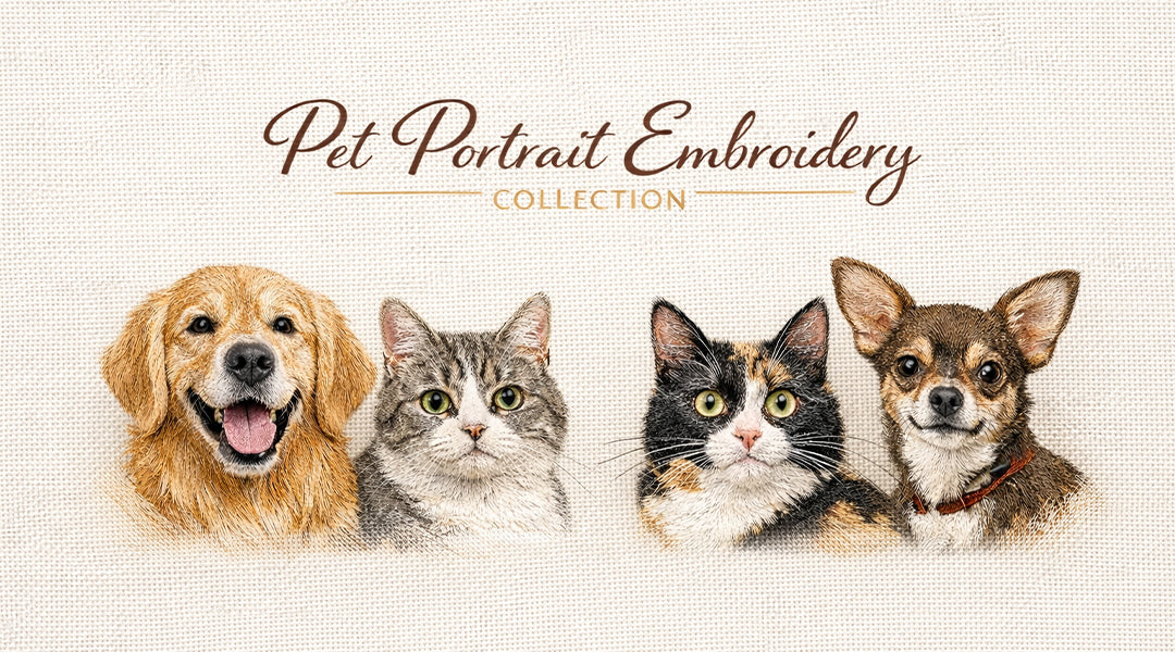 Pet portrait embroidery hero