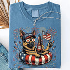 Custom Dog Breed Patriotic Dogs 4th of July Dog T-Shirts, USA Flag, Fireworks, America 250