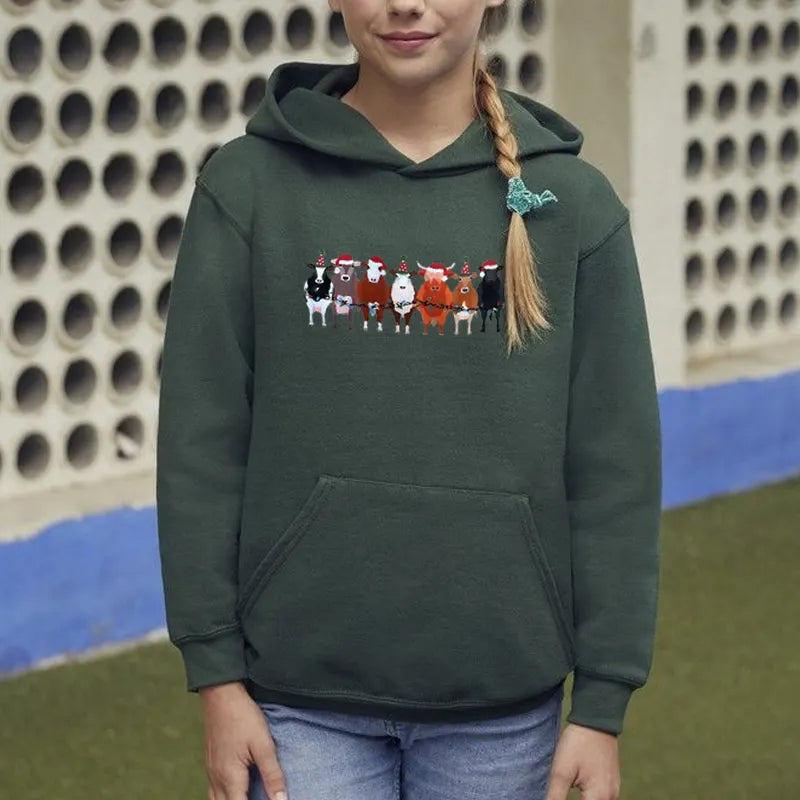 Cow Animals Holiday Christmas Sweatshirt