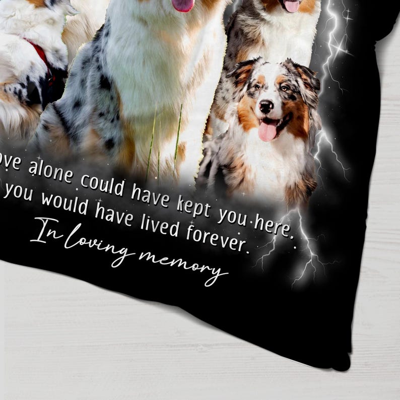 Personalized Pet Memorial Photo Blanket Gift, Custom Bootleg Pet Blanket