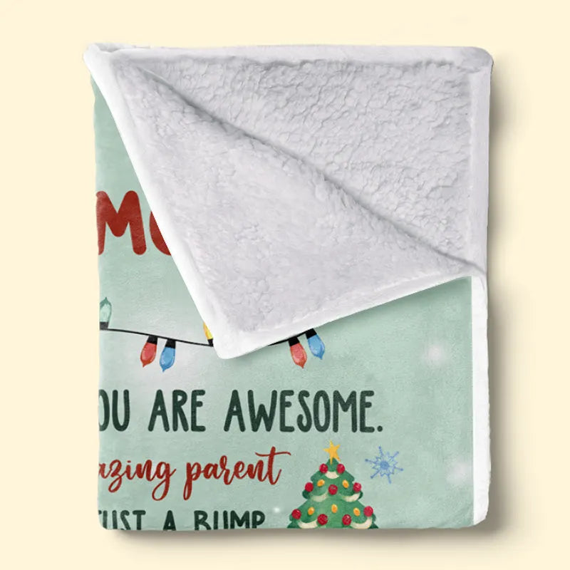 Custom Photo I May Be Just A Bump - Family Personalized Custom Baby Blanket - Christmas Gift For Mom