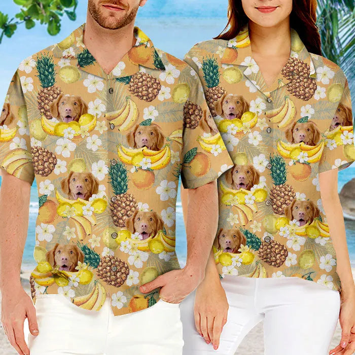 Tropical Fruit Pattern - Dog & Cat Personalized Custom Unisex Hawaiian Shirt  - Summer Vacation Gift, Gift For Pet Owner