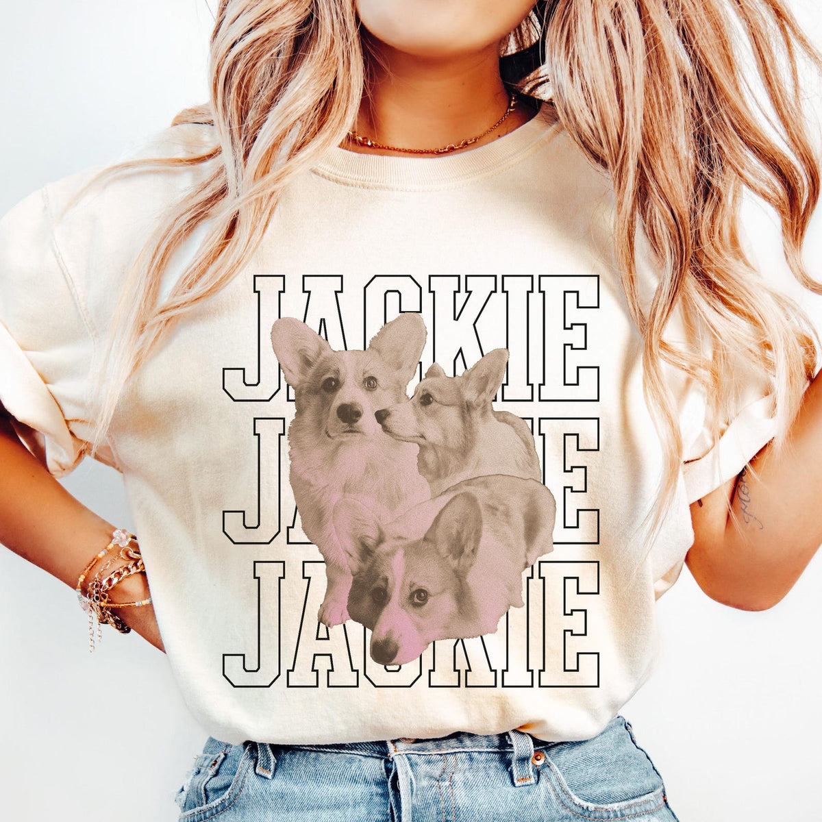 Custom Pet Portrait Shirt - Personalized Dog/Cat Tee with Name - Retro Cat Dad & Dog Mom Gift