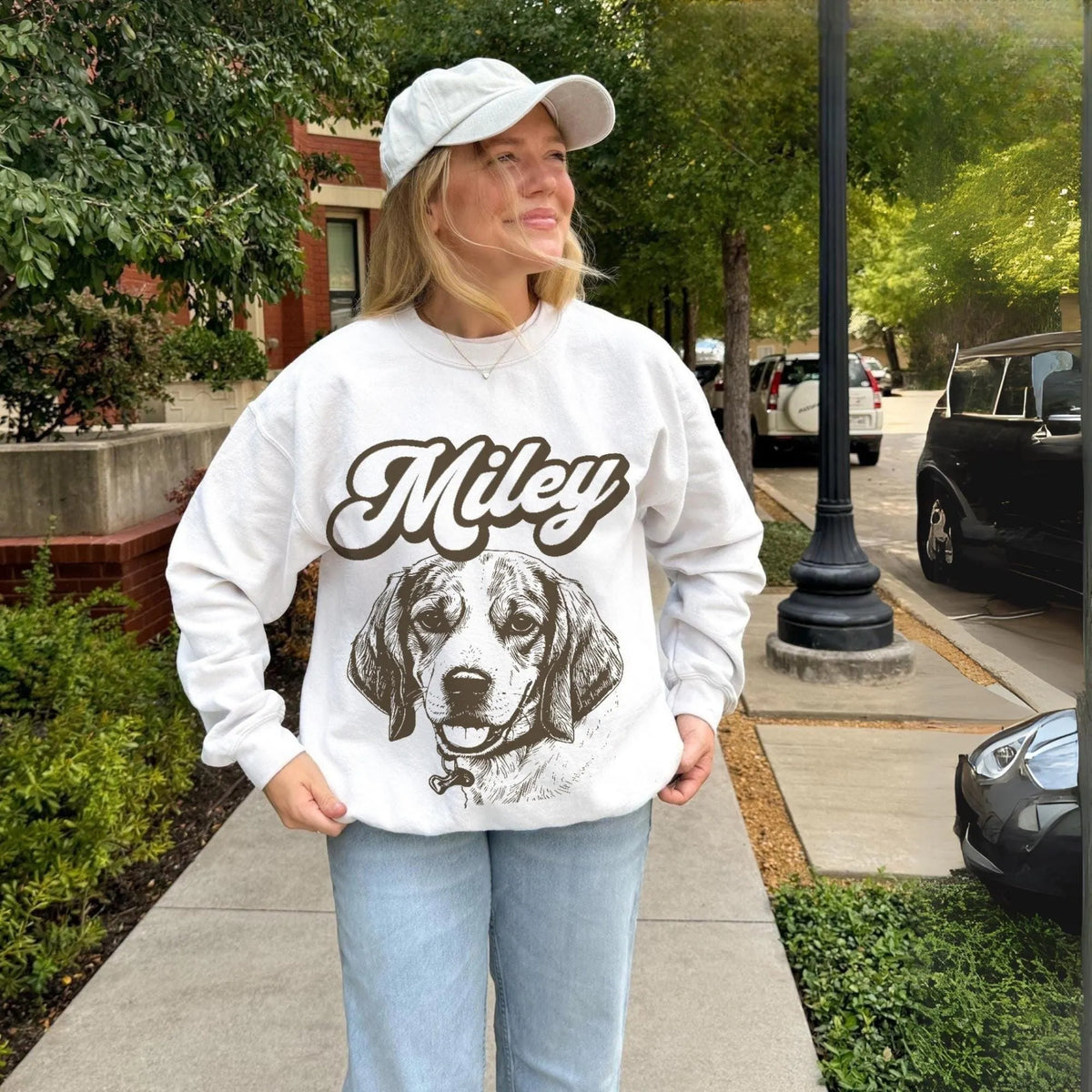 Custom Pet Dog Face Print On T-shirt Sweatshirt Hoodie