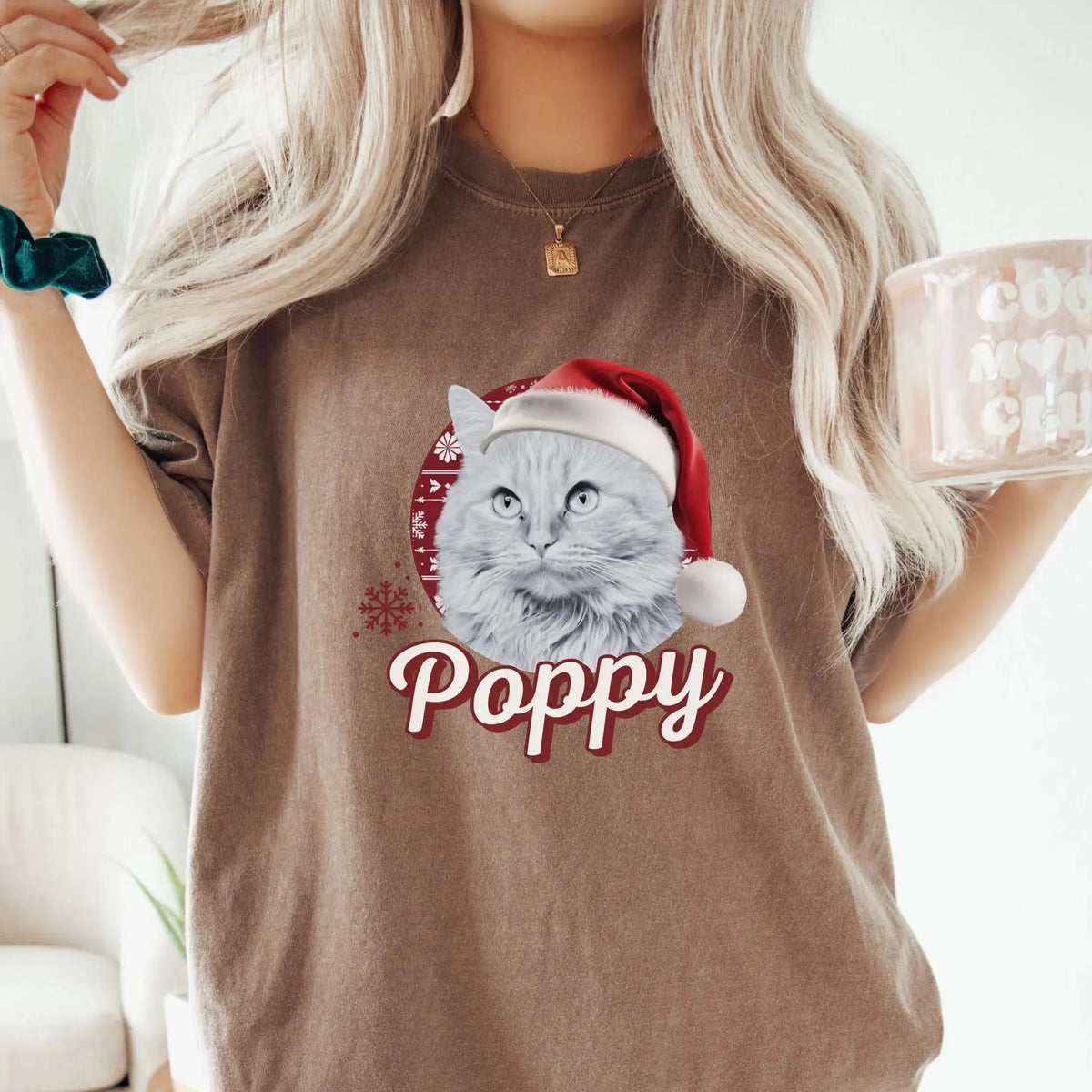 Custom Vintage Cat Christmas Shirt, Personalized Retro Pet Photo T-shirt Sweatshirt Hoodie