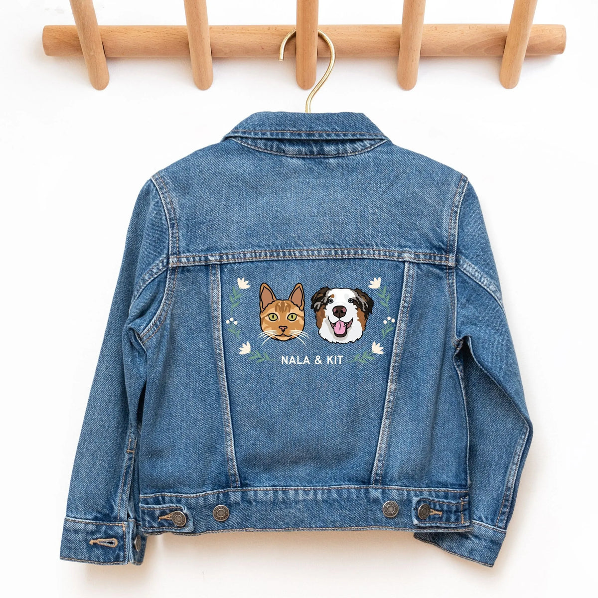 Custom Pet Photo + Name Denim Jacket, Personalized Pet Jean Jacket 
