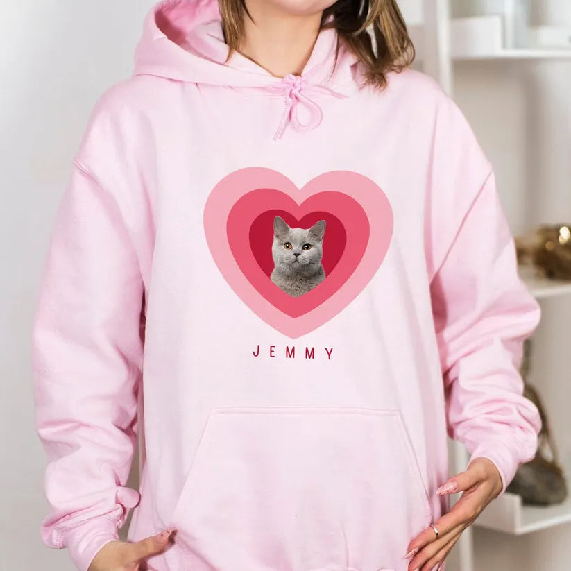 Custom Pet Photo Printing  Hoodie - Cozy Personalized Love & Warmth