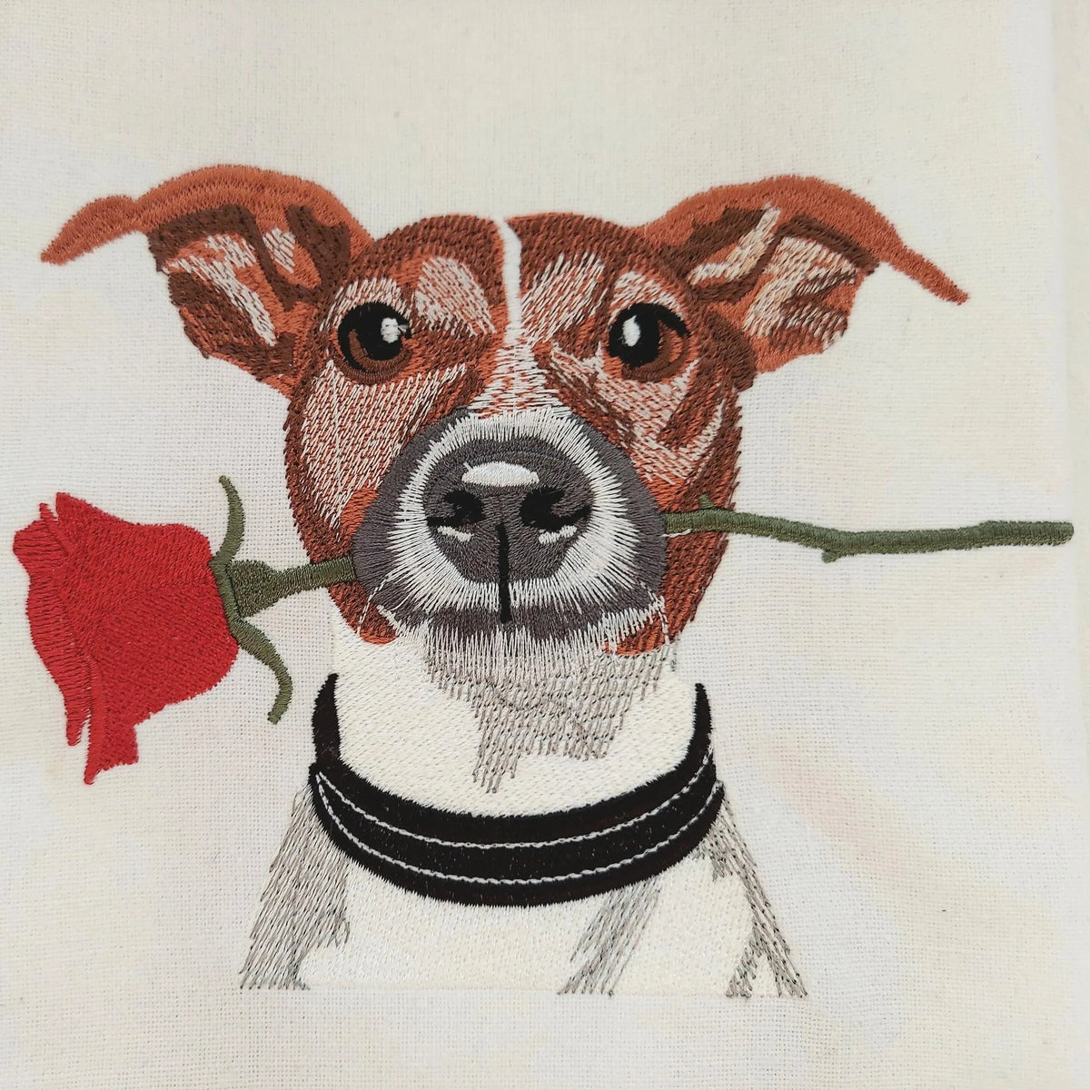 PetFiestas® Custom Pet Portrait & Rose Embroidered Sweatshirt, Hoodie, T-shirt, Valentine's Day Gift- Colorful Design