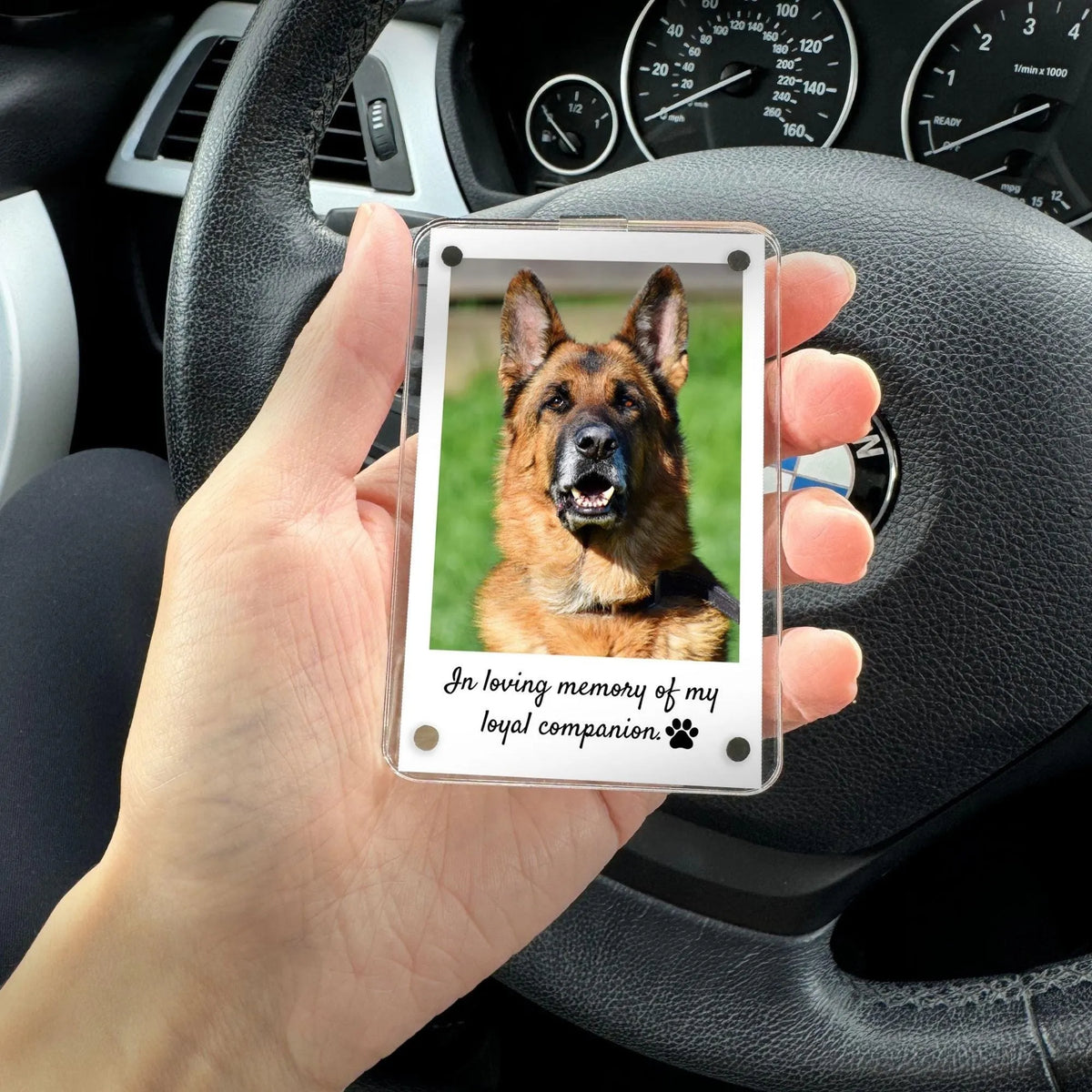 Custom Dog Photo Car Visor Clip, Dog Memorial Gift, Pet Loss Memorial