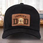 Tails Wag For This Guy - Dog Personalized Custom Leather Patch Hat - Father's Day, Gift For Pet Owners