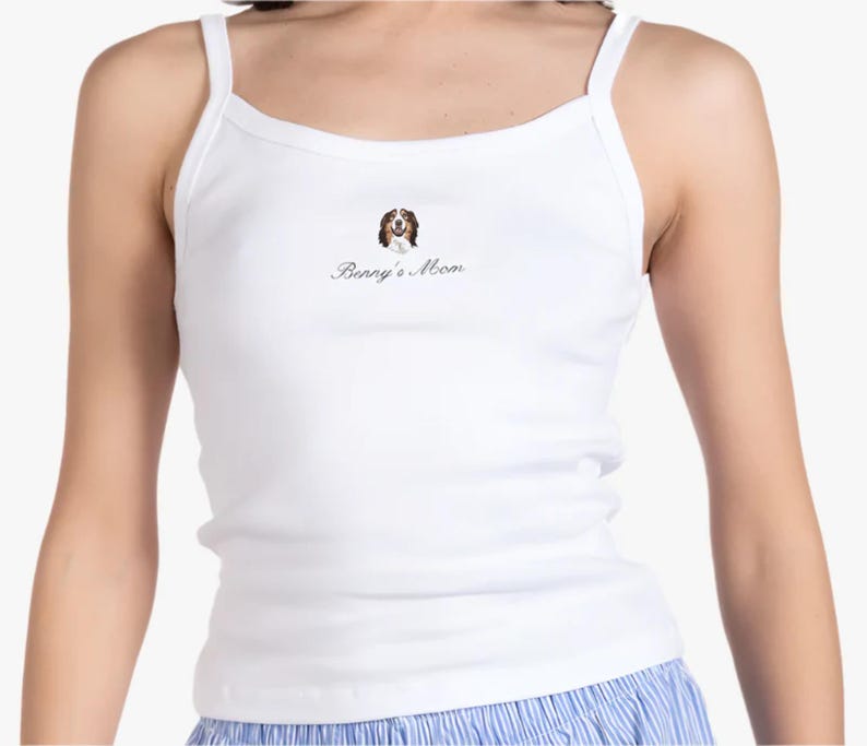 Custom Embroidered Pet Portrait Crop Tank Top
