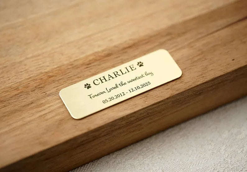 Custom Pet Portrait Memorial Urn Plaque, Personalized Memorial Plate, Name Tag