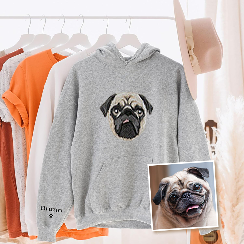 Pug Lover Custom Embroidered Sweatshirt Hoodie T-shirt