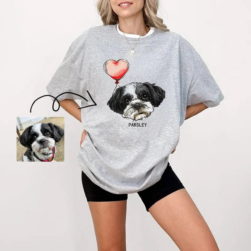 PetFiestas® My Vintage Valentine Valentine’s Day Pet Portrait Printing T-shirt Sweatshirt Hoodie