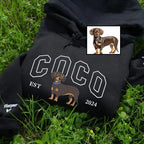 Custom Dog Portrait Embroidered Sweatshirt with Pet Name