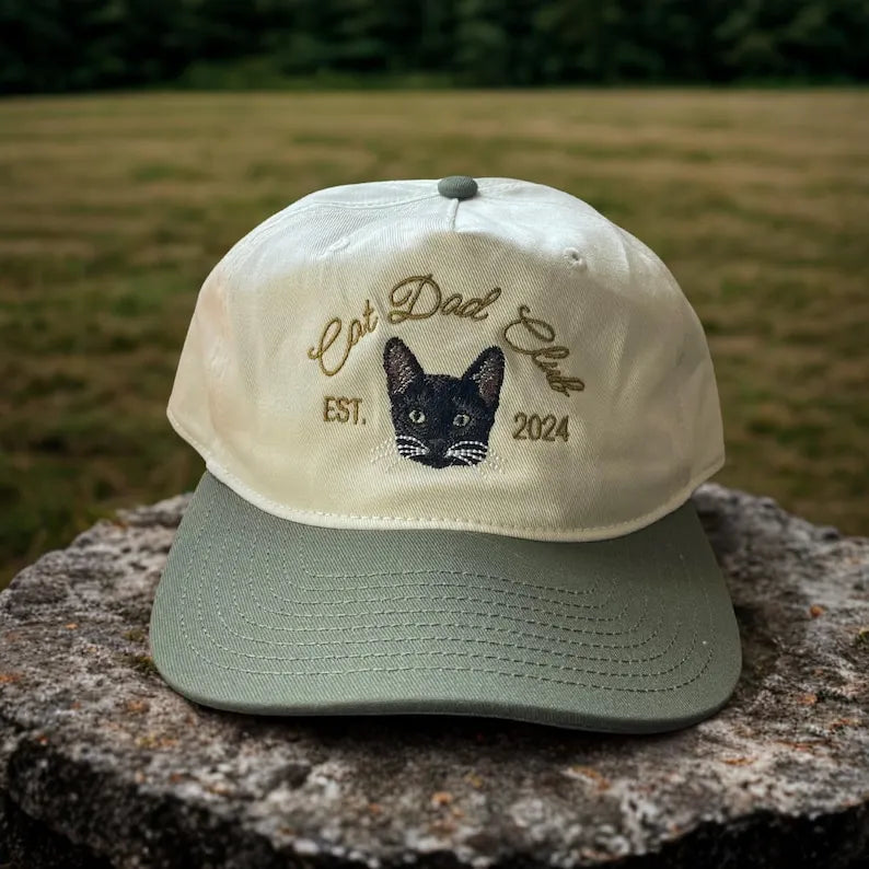 Custom EMBROIDERED Pet Face Portrait Hat, Dog Dad Dog Mom Club Hat
