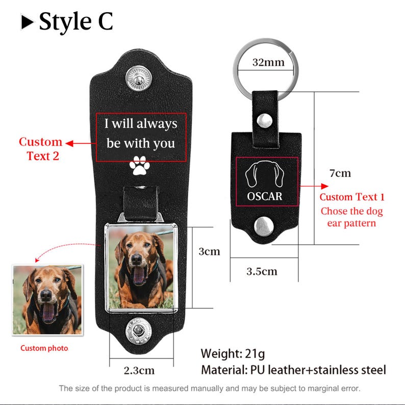Pet Memorial Keychain, Custom Dog Picture Keychain, Pet Loss Gift, Dog Mom Keychain