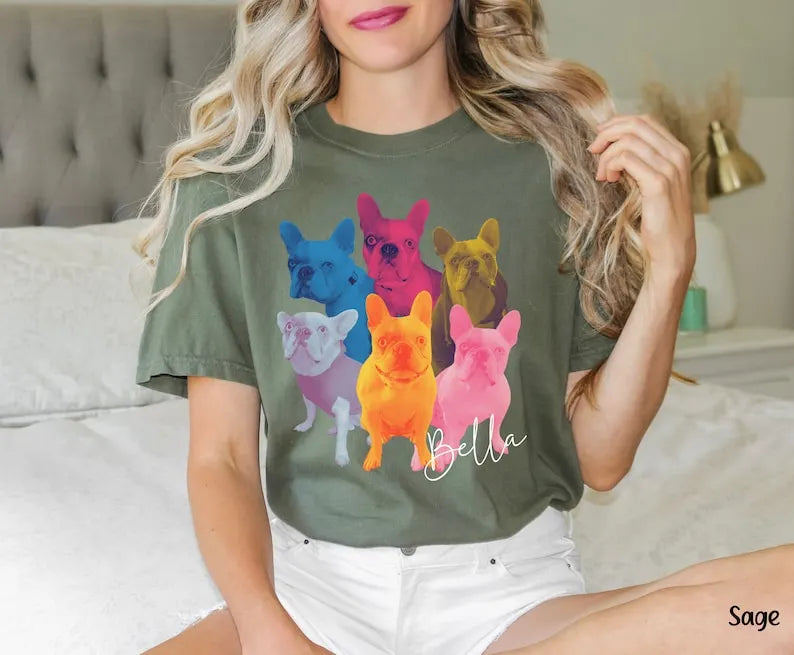 Custom Pet Portrait Shirt, Vintage Pet Photo Shirt, Nostalgic Dog Portrait Tee Hoodie Sweatshirt
