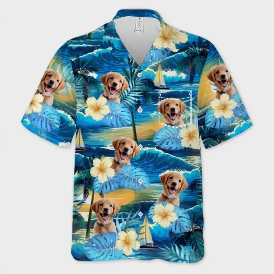 Custom Photo Summertime Is Calling Me - Dog & Cat Personalized Custom Unisex Tropical Hawaiian Aloha Shirt