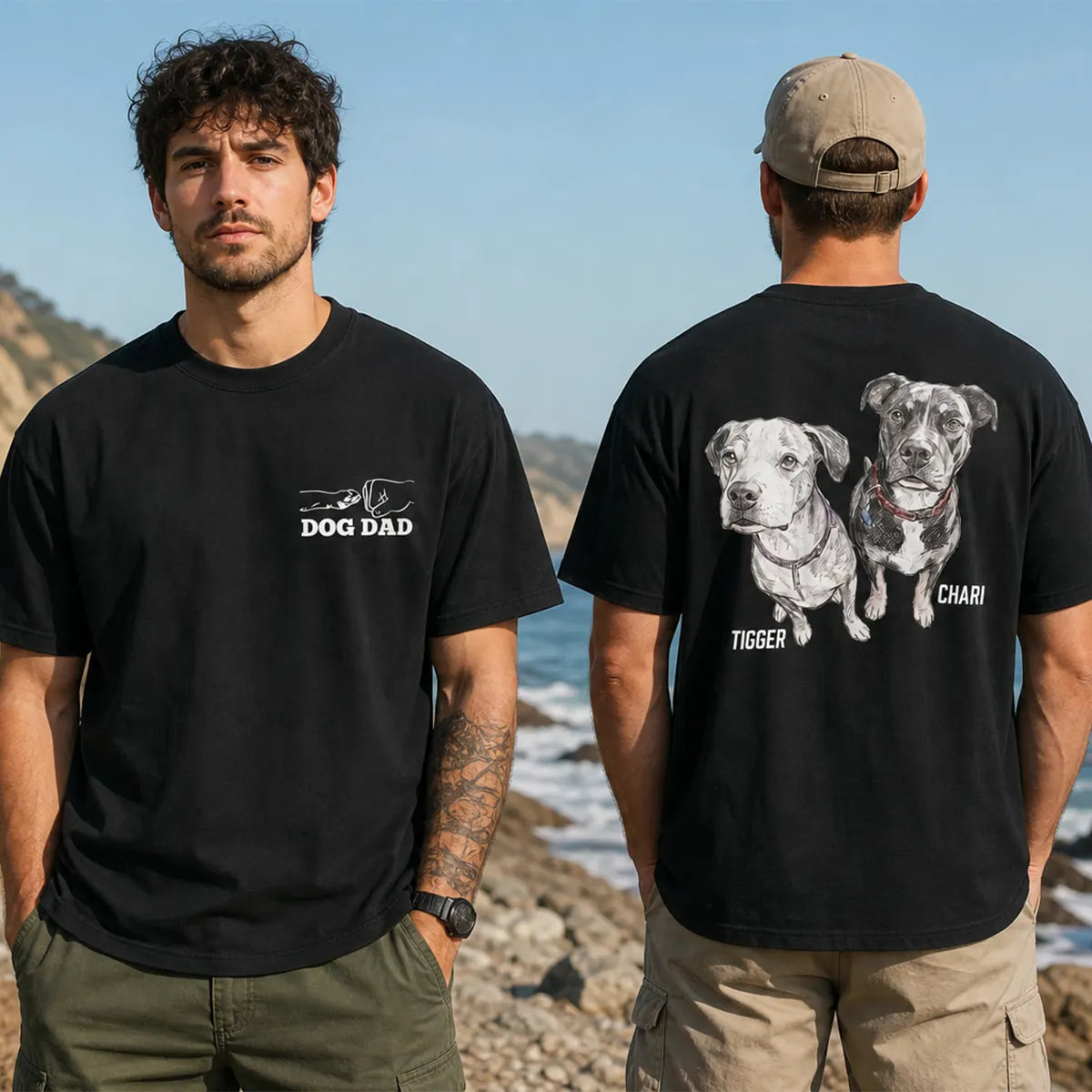 Personalized Dog Dad Shirt with Pet Photo Name, Father's Day Shirt For Dog Dad