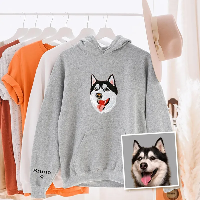 Husky Lover Custom Embroidered Sweatshirt Hoodie T-shirt