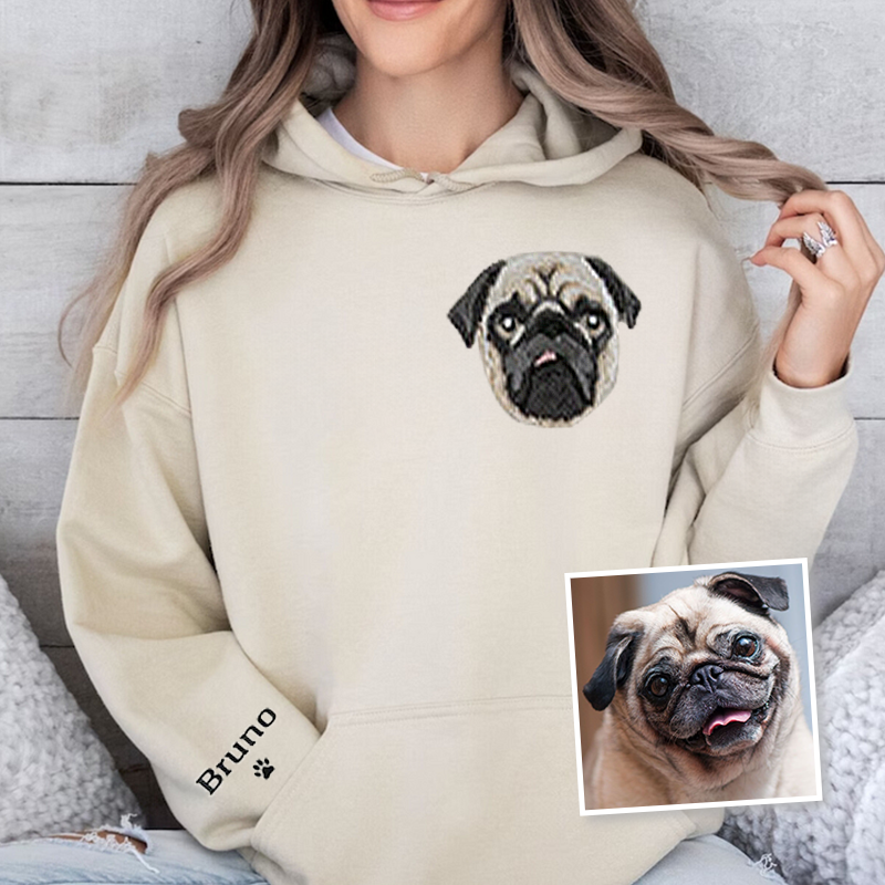Pug Lover Custom Embroidered Sweatshirt Hoodie T-shirt