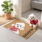 Custom Pet Portrait Watercolor Doormat, Personalized Dog Cat Welcome Mat, Pet Lover Gift