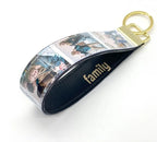 Personalized Pet Photo Keychain, Custom Text Wristlet Photo Booth Reel Keychain