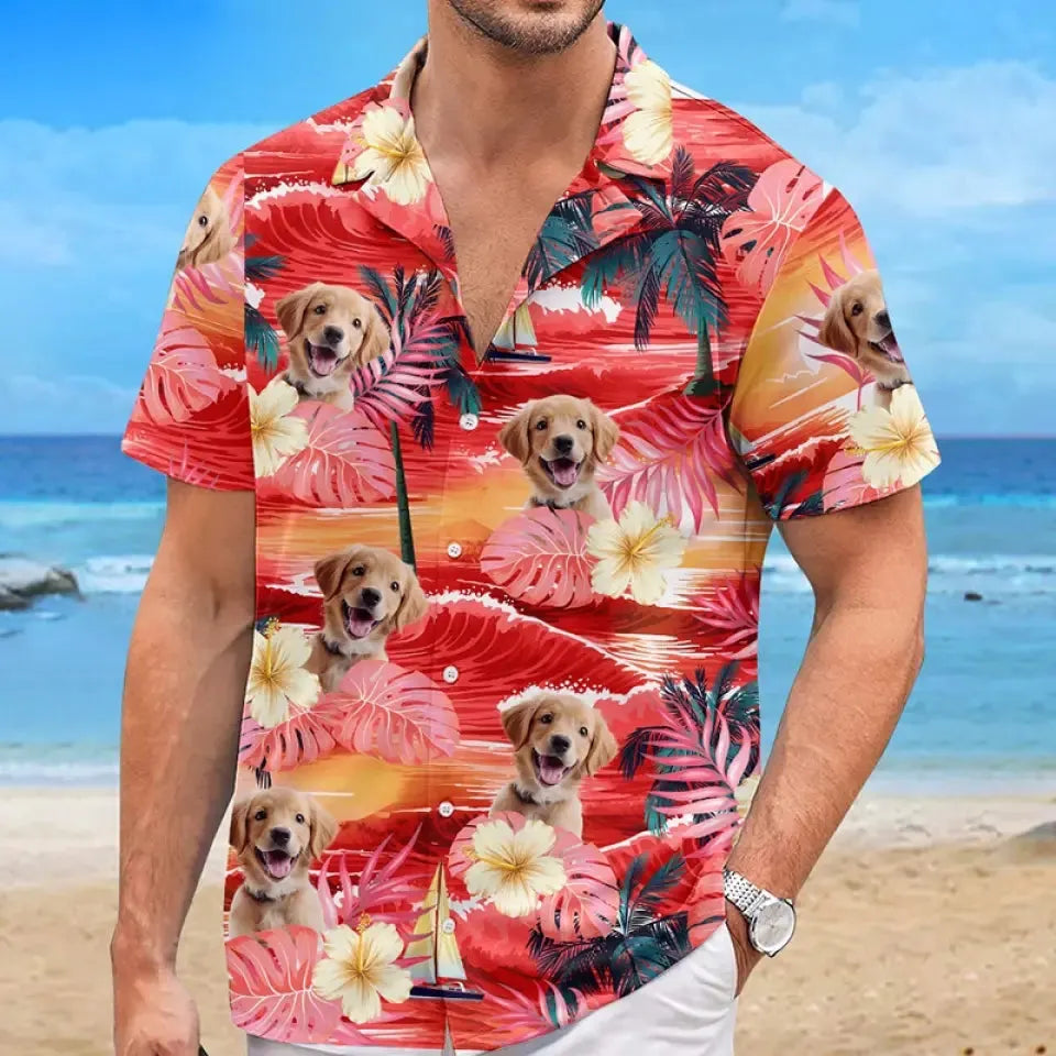 Custom Photo Summertime Is Calling Me - Dog & Cat Personalized Custom Unisex Tropical Hawaiian Aloha Shirt