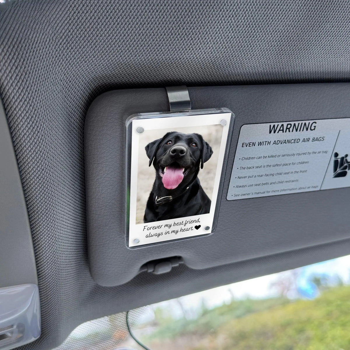 Custom Dog Photo Car Visor Clip, Dog Memorial Gift, Pet Loss Memorial