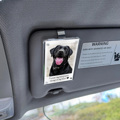Custom Dog Photo Car Visor Clip, Dog Memorial Gift, Pet Loss Memorial